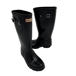 Hunter Boots Original Kids Gloss Black Size Kids 2B/3G Tall boots riding